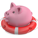 Fotolia_110536317_XS spaarvarken met reddingsboei